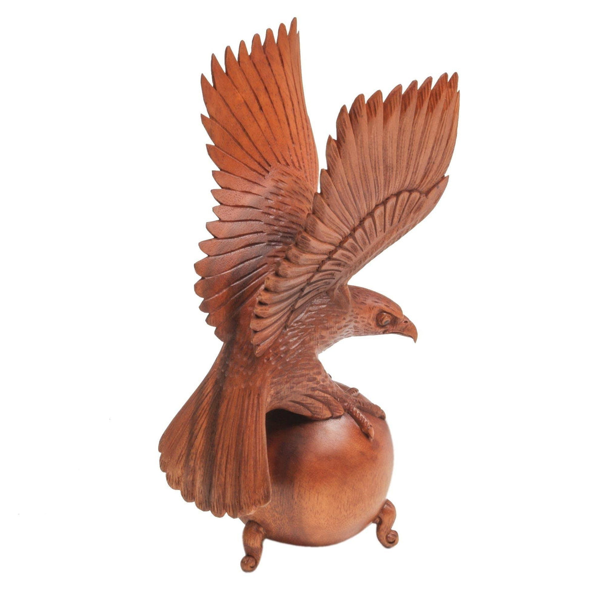 Brown Wood Eagle Sculpture L512278