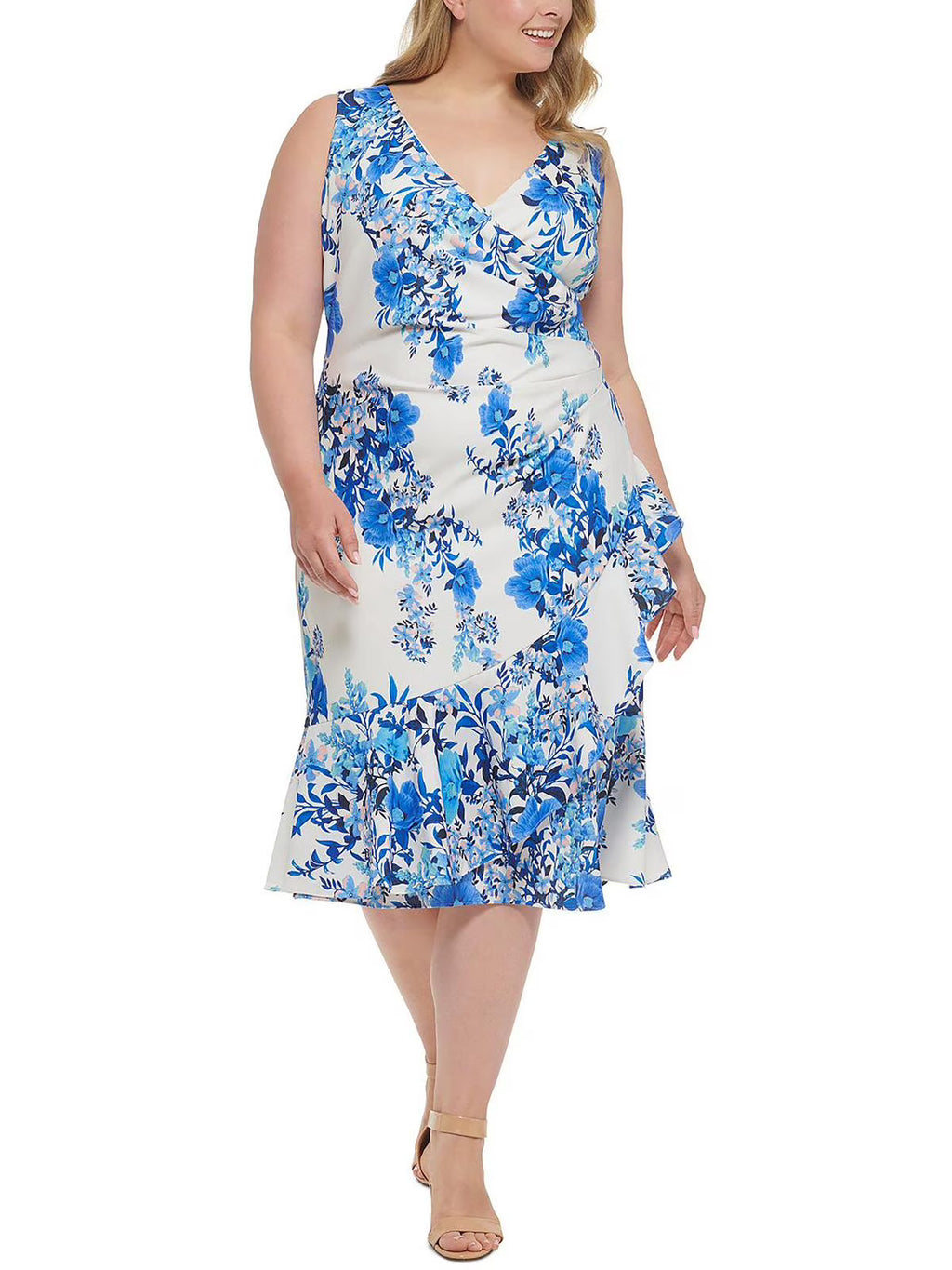 Plus Knit Floral Midi Dress V655083