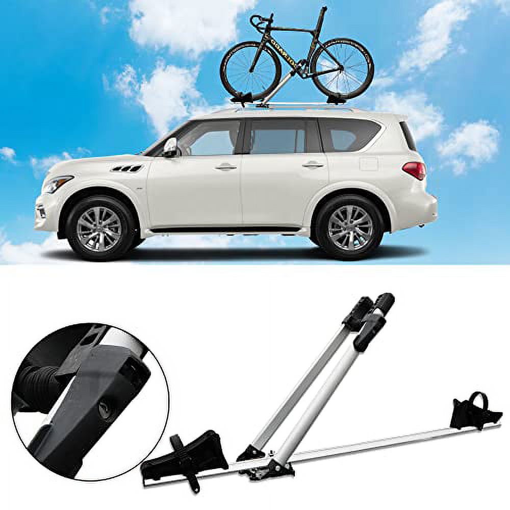 Universal Roof Mount Bike Rack, Fork Mount Bike Carrier, Aluminum, 1 Bike Capacity L697022