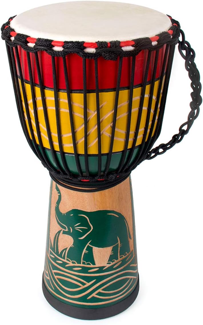 Green Mahogany Goatskin Drumhead Djembe G2453