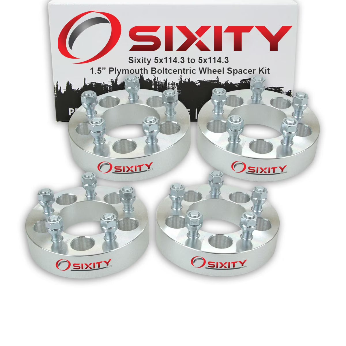 4 pc 1.5" 5x114.3 Wheel Spacers with 1/2-20tpi Studs P754401