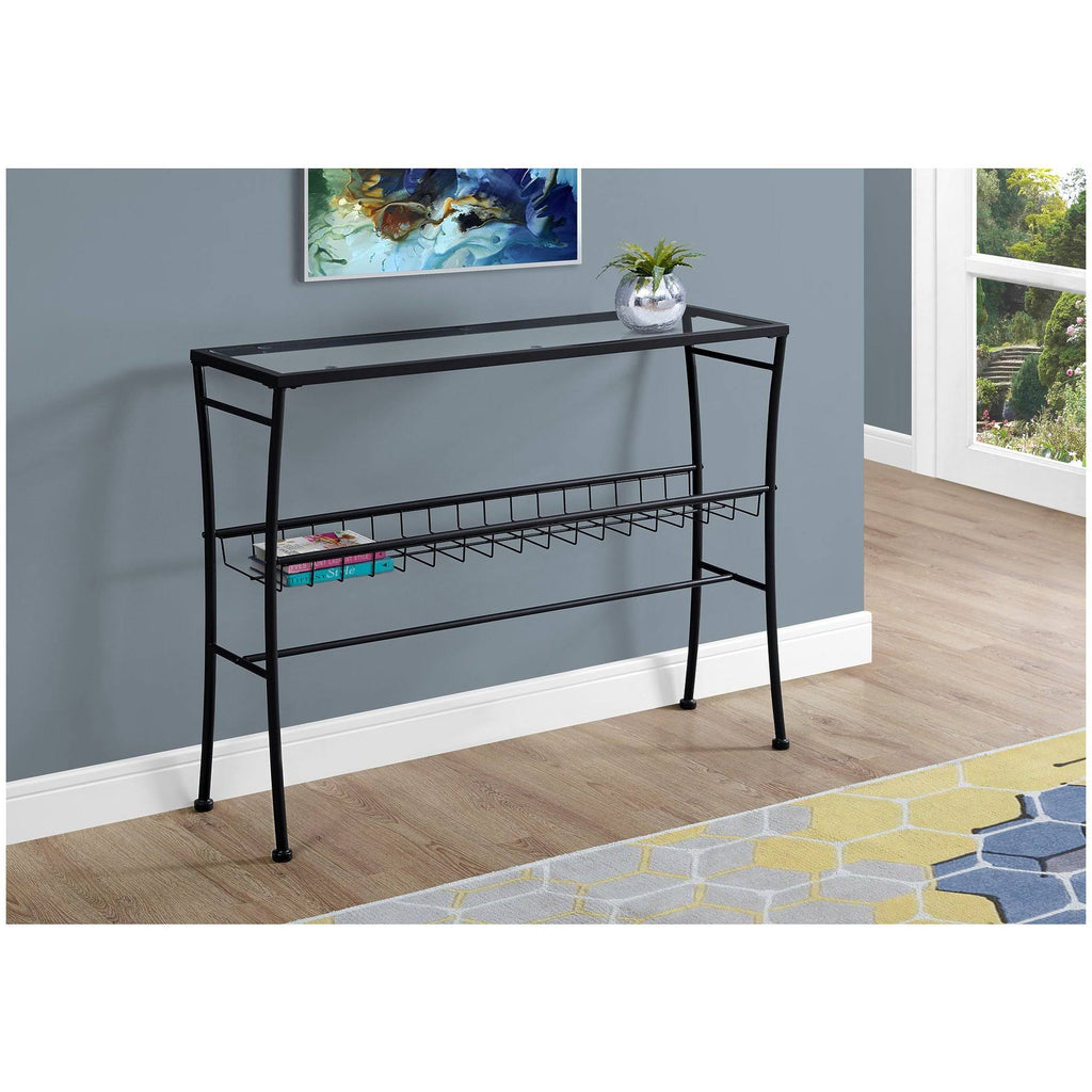 Black Tempered Glass Accent Table M8604