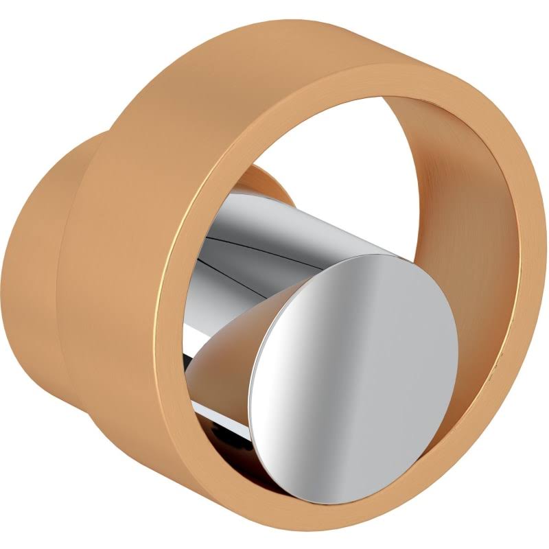 Satin Gold and Polished Chrome Trim with Circular Handle J38159