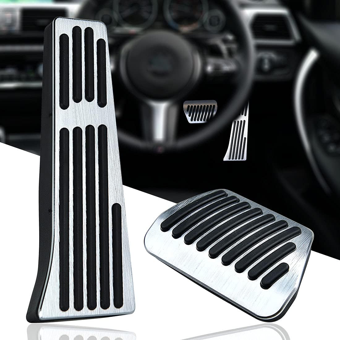 Aluminum Gas Brake Pedal Covers, 2Pcs T30753