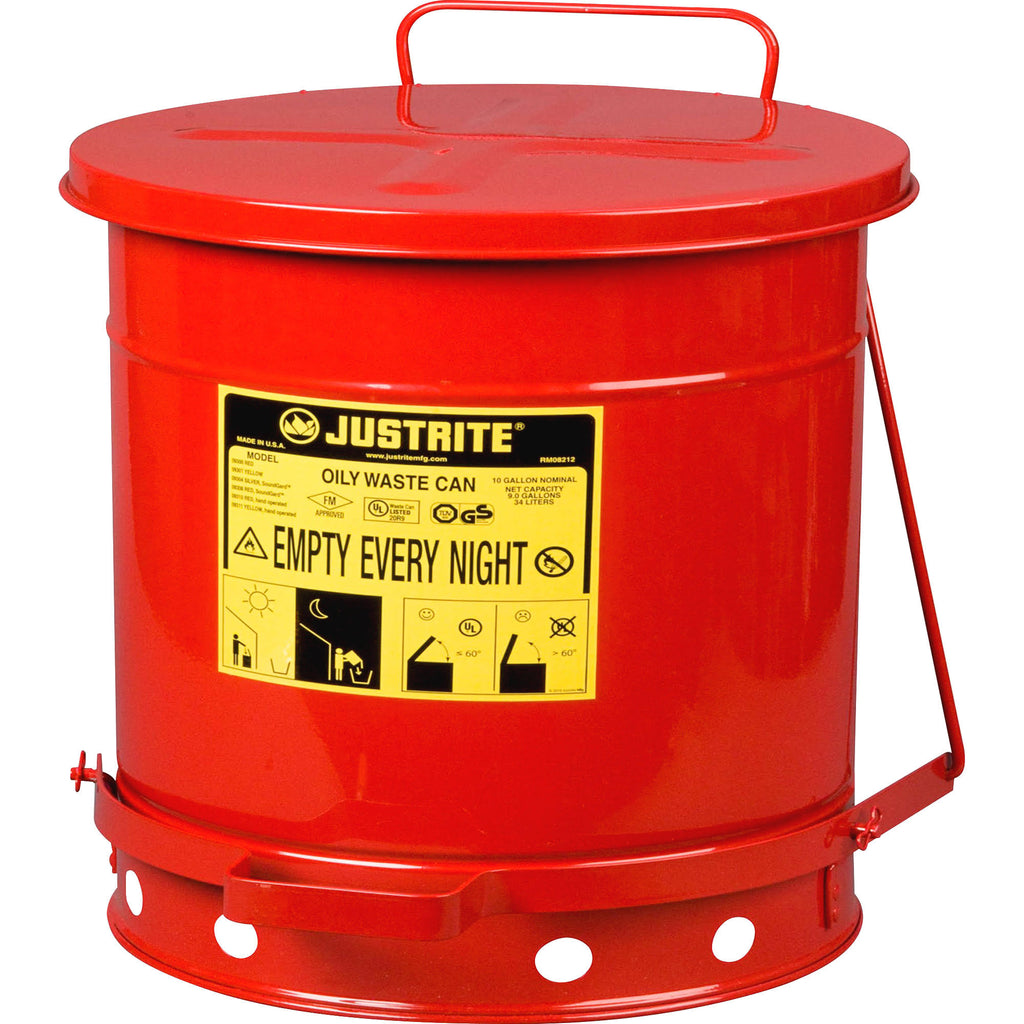 10 Gallon Red Oily Waste Can S9760