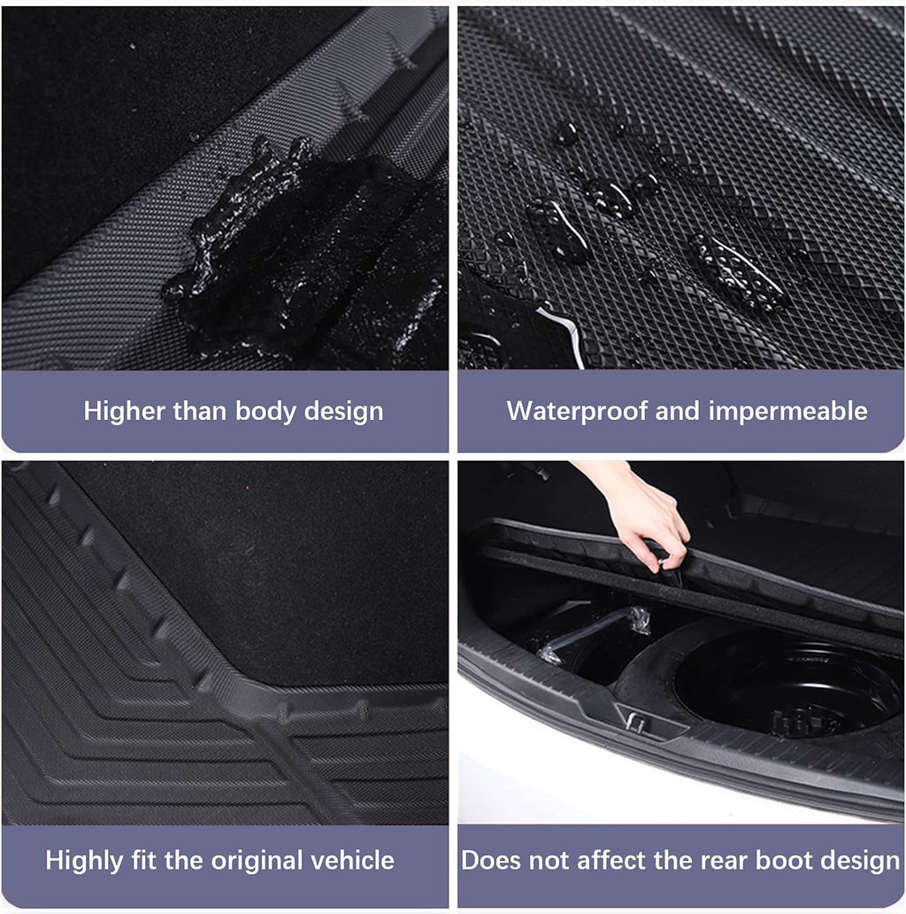 Black TPO Waterproof Rear Cargo Tray Trunk Floor Mat Protector I335