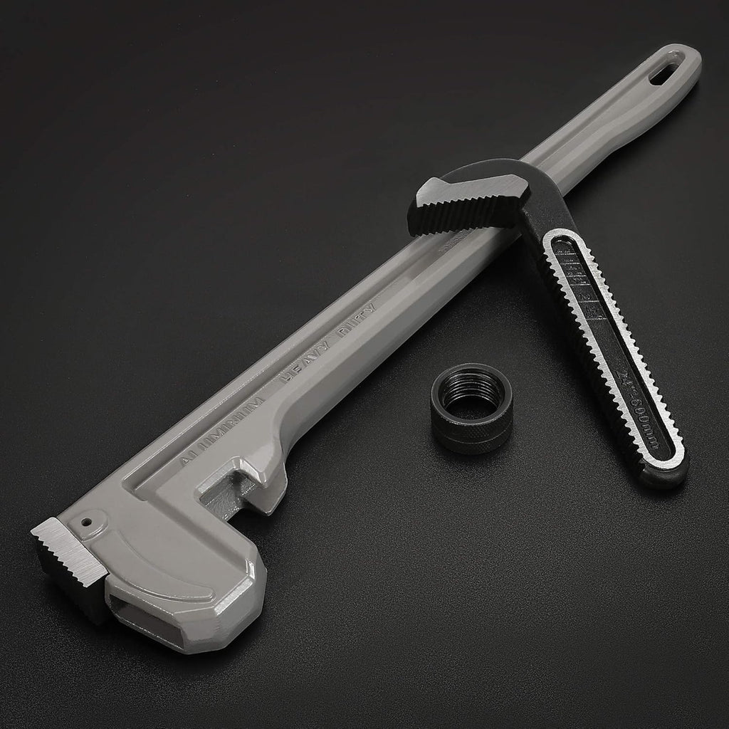 24-inch Heavy Duty Aluminum Straight Pipe Wrench, Adjustable, Drop Forged, Pack of 2 S462404