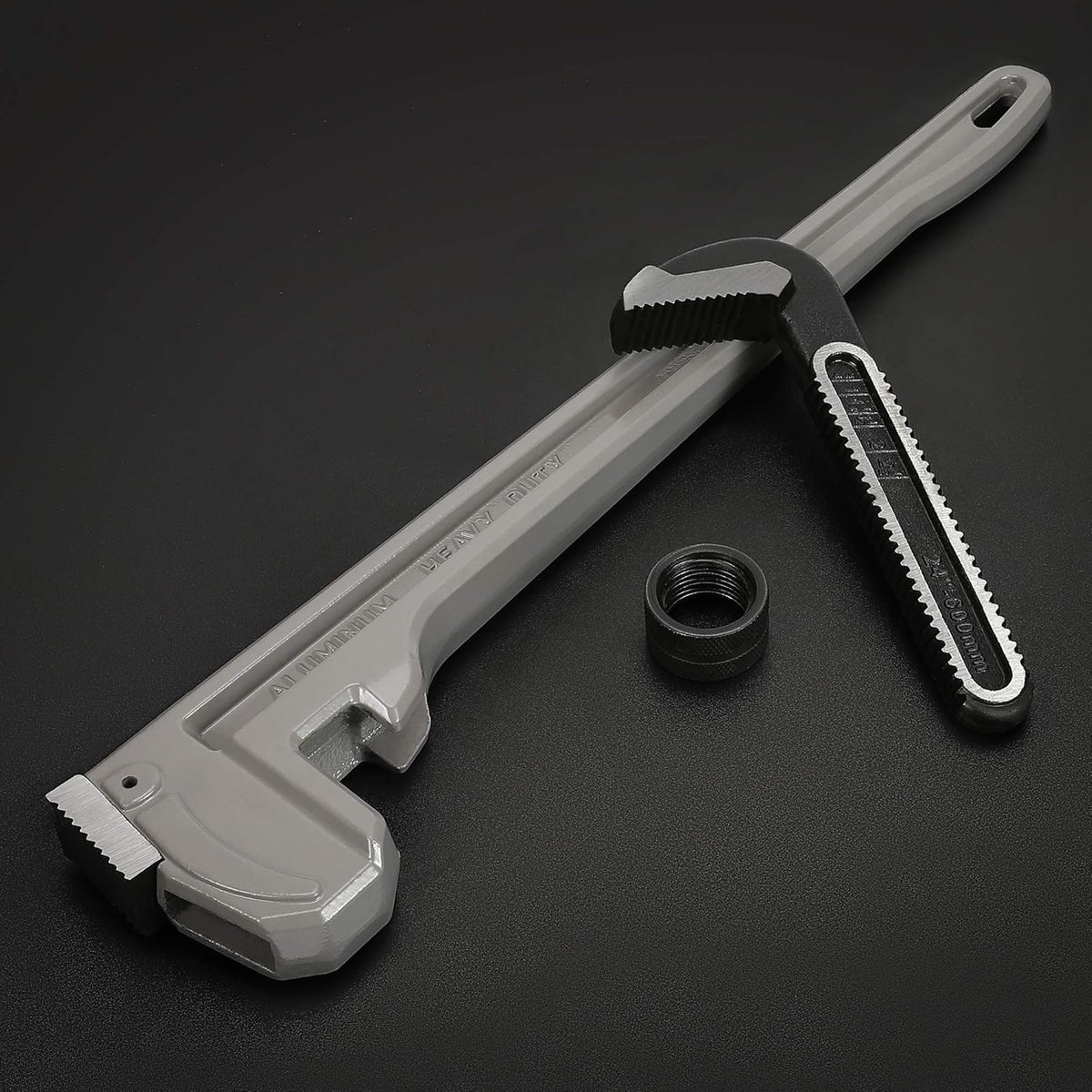 24-inch Heavy Duty Aluminum Straight Pipe Wrench, Adjustable, Drop Forged, Pack of 2 S462404