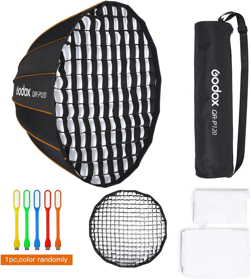 Quick Release Deep Parabolic Softbox with Grid and Carrying Bag T2148