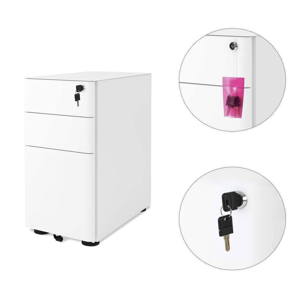 White 3 Drawer Vertical File Cabinet F6159