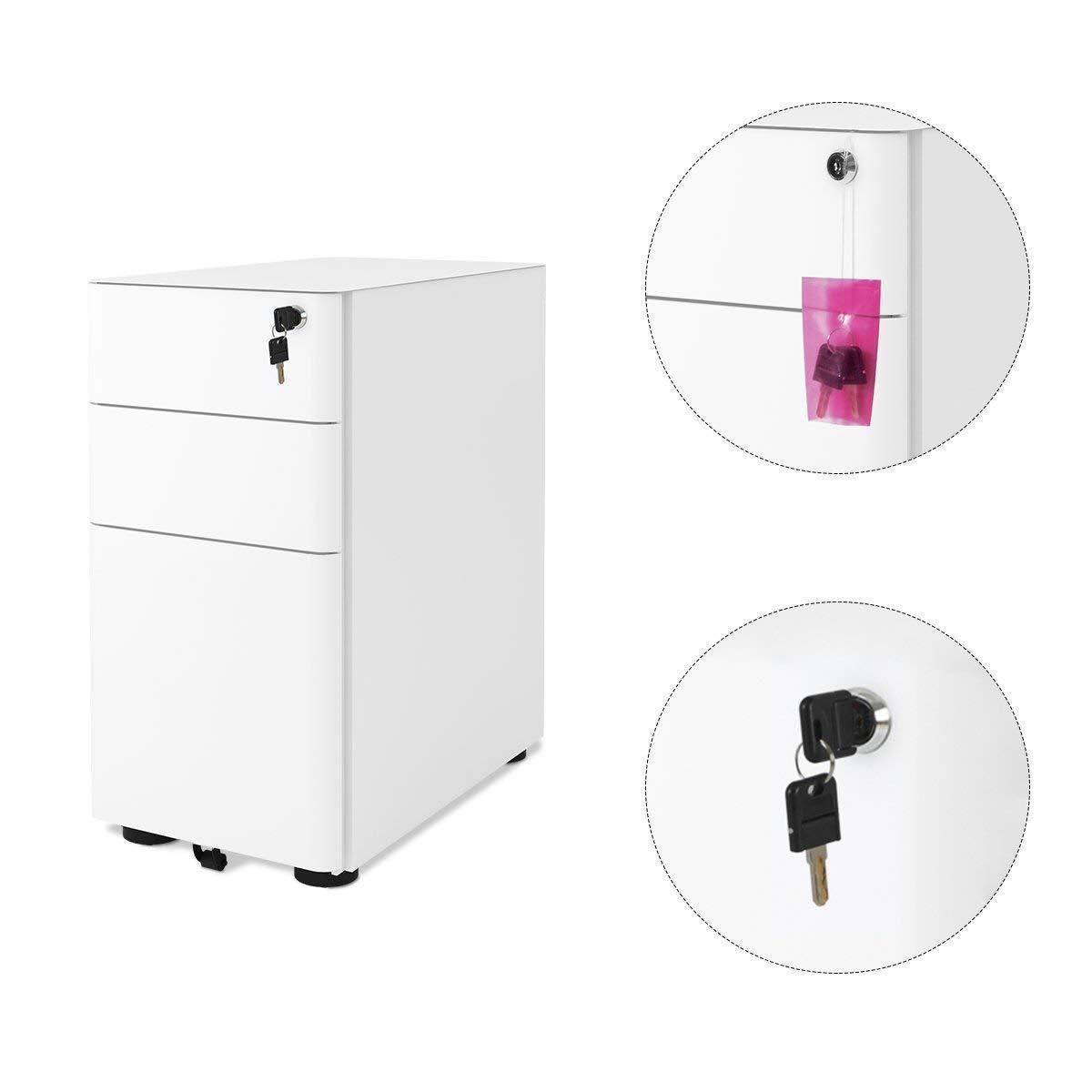 White 3 Drawer Vertical File Cabinet F6159