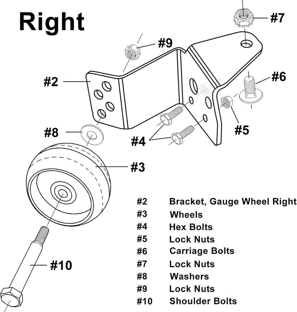 42" Deck Gauge Wheel Bracket Kit Pack of 2 Y635