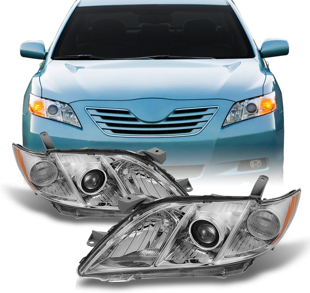 Chrome Clear Projector Headlights Pair Set Q279