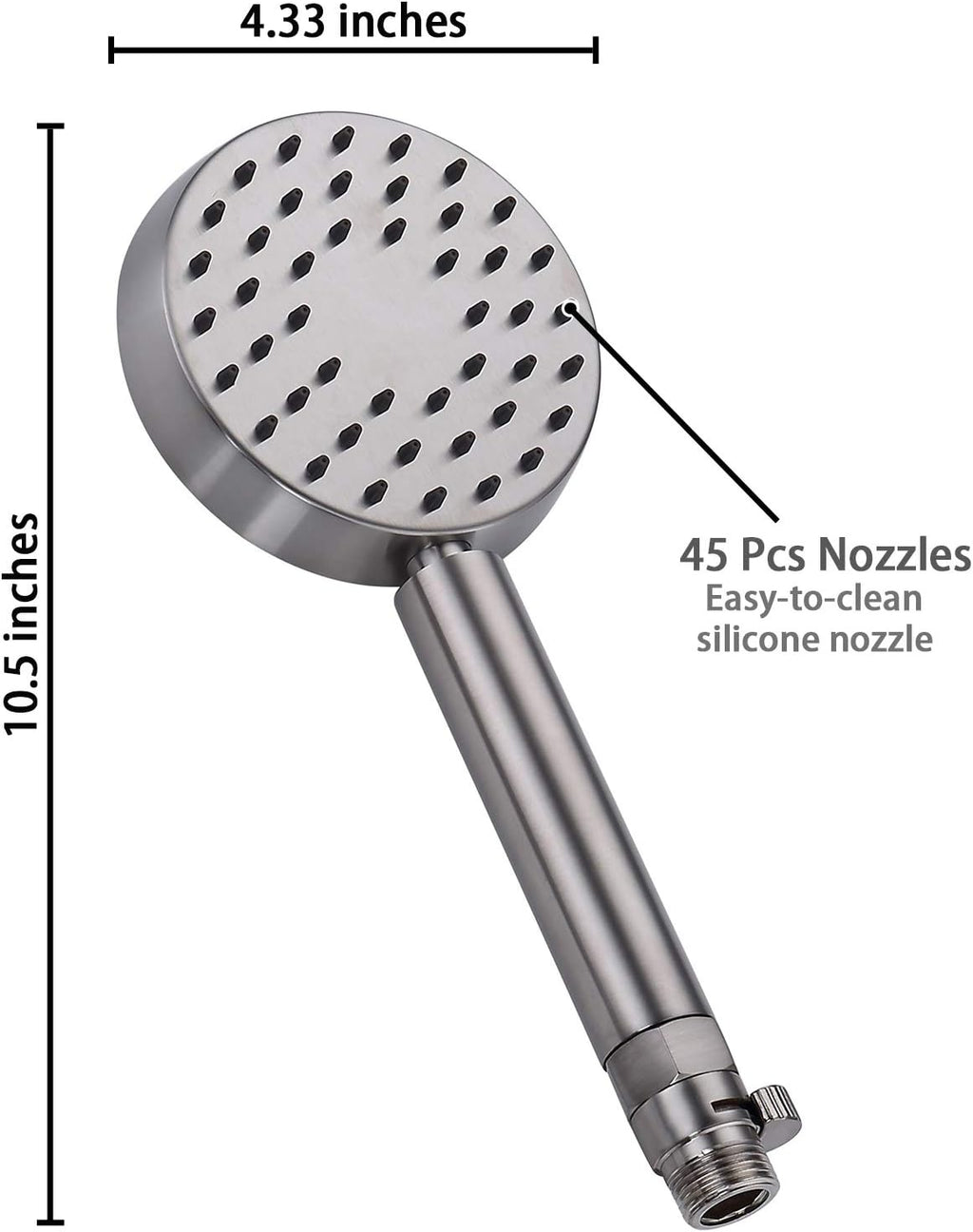 Brushed Nickel Handheld Shower Head with Stainless Steel Hose & Brass Holder, Pack of 2 H862