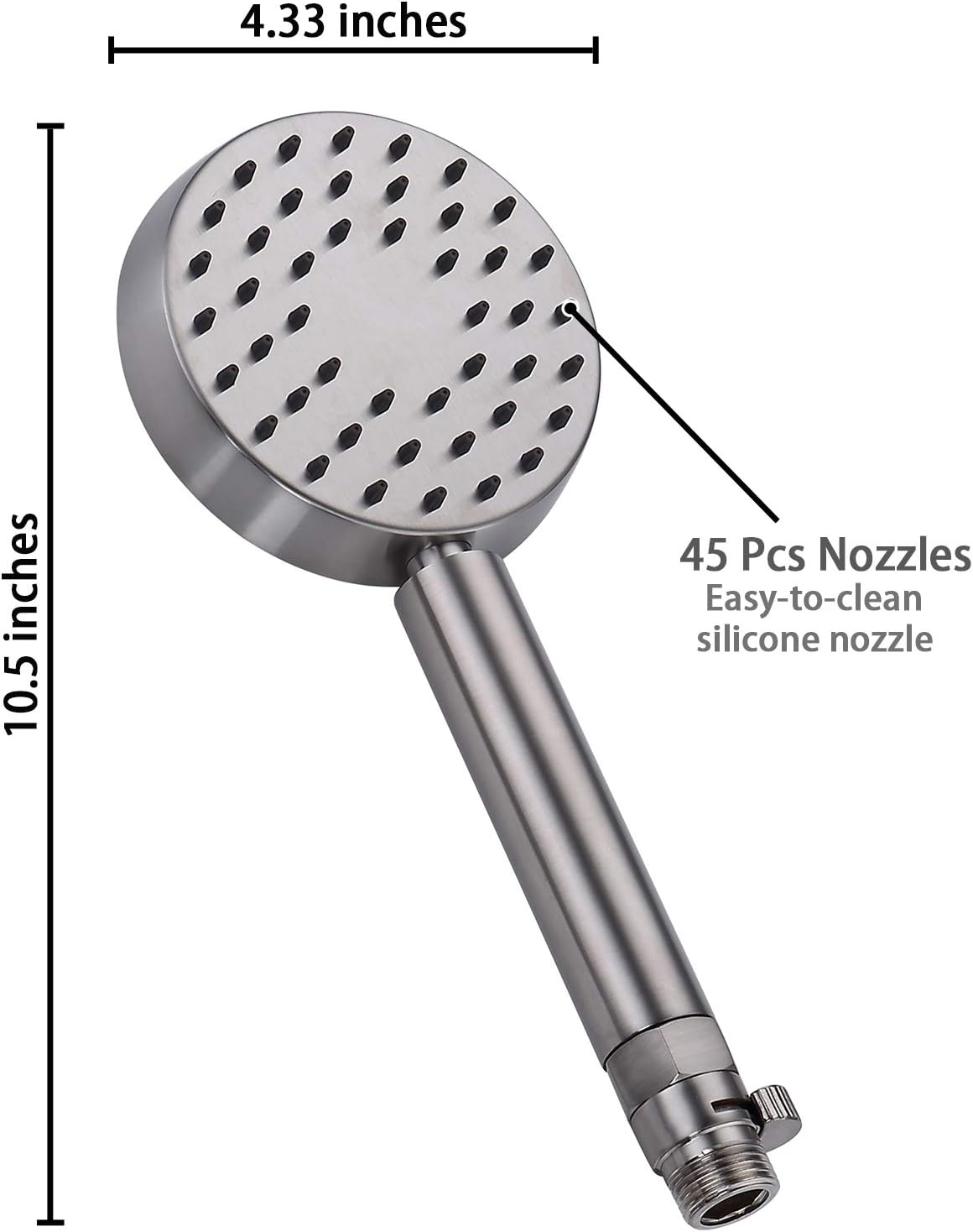 Brushed Nickel Handheld Shower Head with Stainless Steel Hose & Brass Holder, Pack of 2 H862