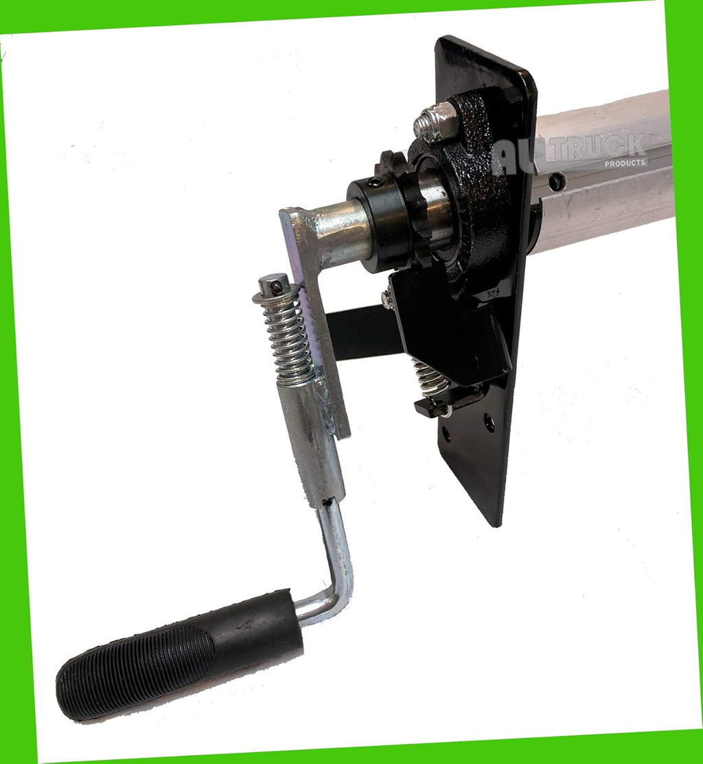 Manual Hand Crank Cab Level Truck & Trailer Tarp Roller Kit with PVC Mesh Tarp (6'6" x 14') R502