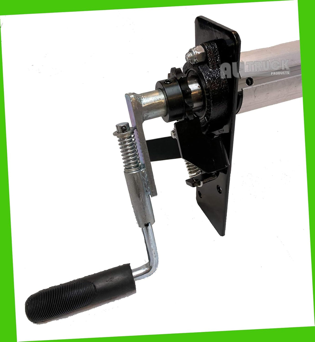 Manual Hand Crank Cab Level Truck & Trailer Tarp Roller Kit with PVC Mesh Tarp (6'6" x 14') R502