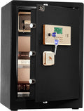 Digital Security Safe Box with Key Lock and Password, 3.7 Cubic Black T922