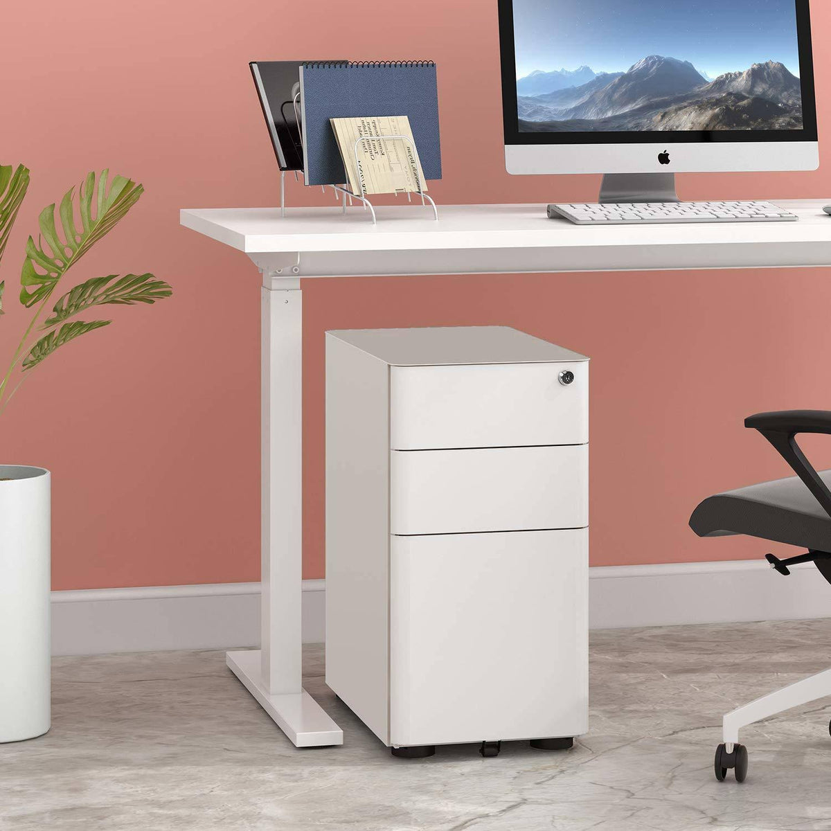 White 3 Drawer Vertical File Cabinet F6159