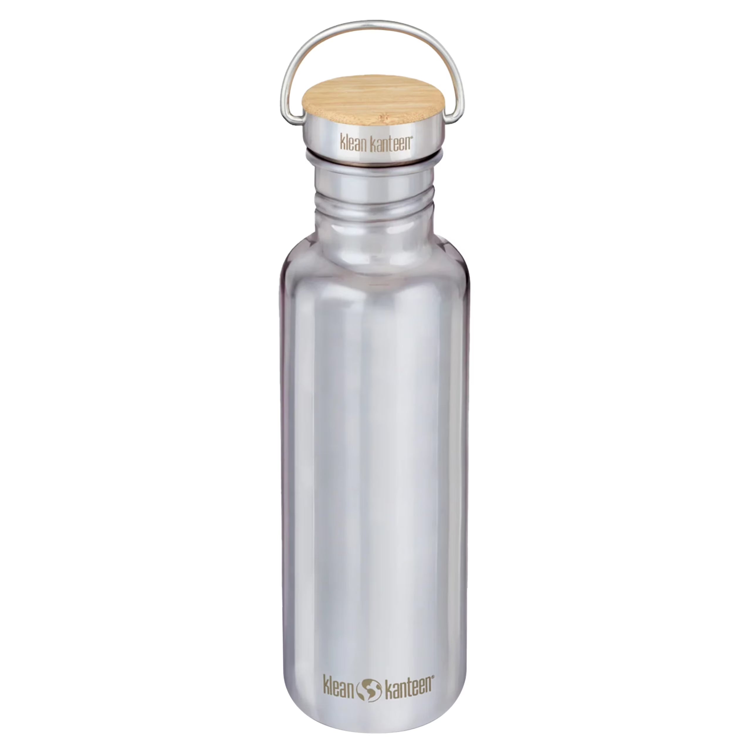 27 Oz Mirrored Stainless Steel Water Bottle with Bamboo Cap U613