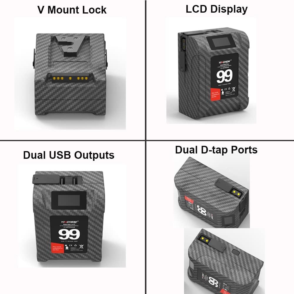 99Wh 14.4V V Mount Camcorder Battery with LCD Screen P162655