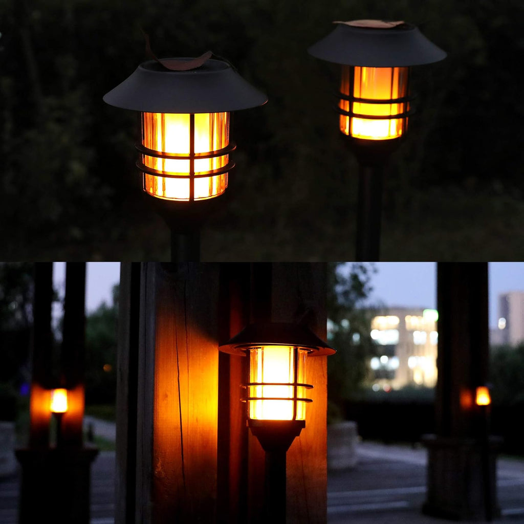 55 Tall Metal LED Solar Torch Lights, 2 Pack G4150
