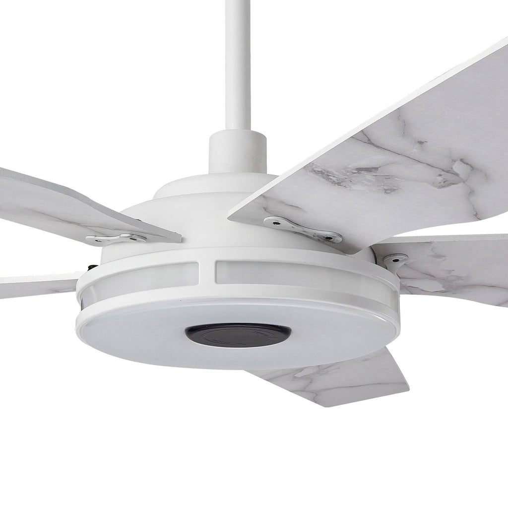 White Smart Ceiling Fan with Dimmable LED Light and Remote K88900