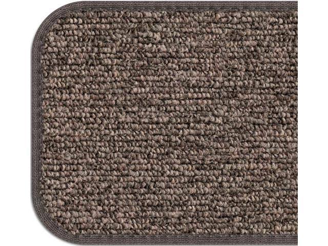 Set of 12 Skid-Resistant Carpet Stair Treads Pebble Gray 8 in. x 27 in. U79132