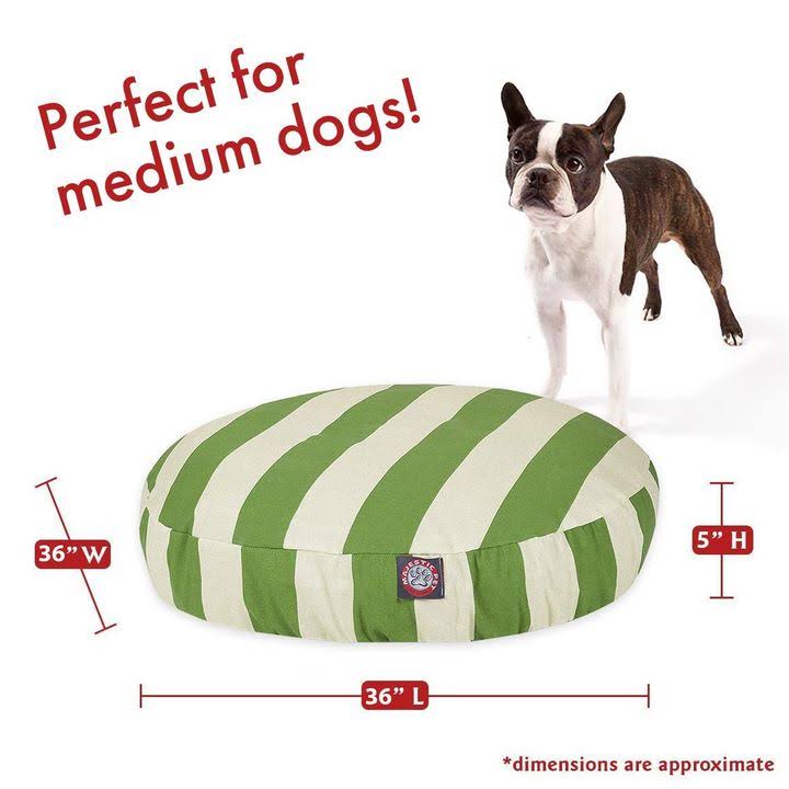 Sage Vertical Stripe Medium Round Pet Bed J156