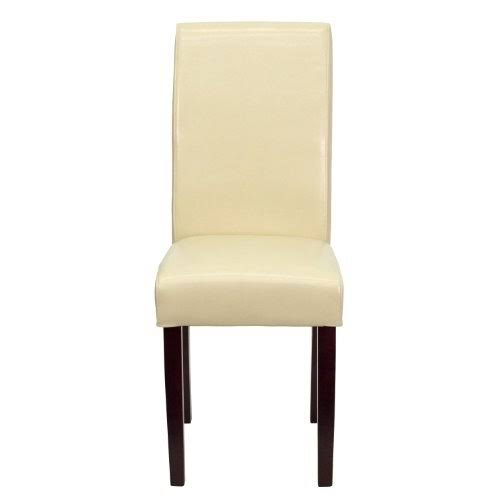 2 Pk. Ivory Leather Parsons Chair T8650
