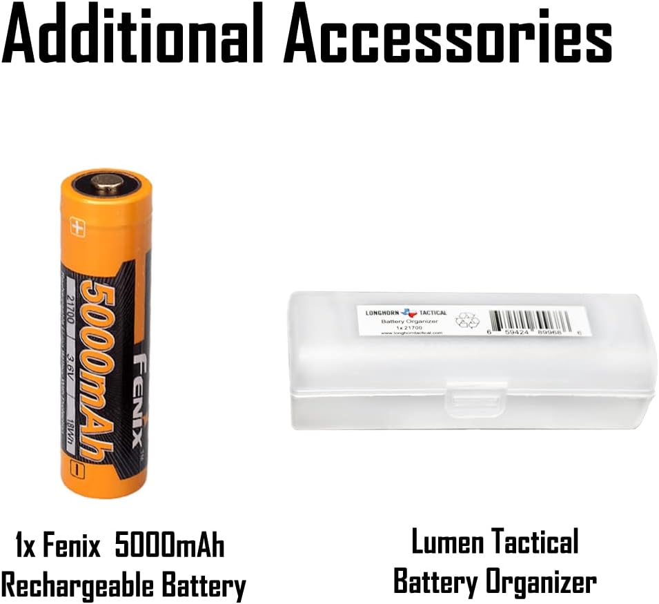1600 Lumen Type-C USB Rechargeable Tactical Flashlight with 2X Batteries and Battery Organizer R171286