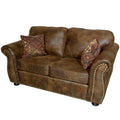 Brown Leather-Look Loveseat U173178