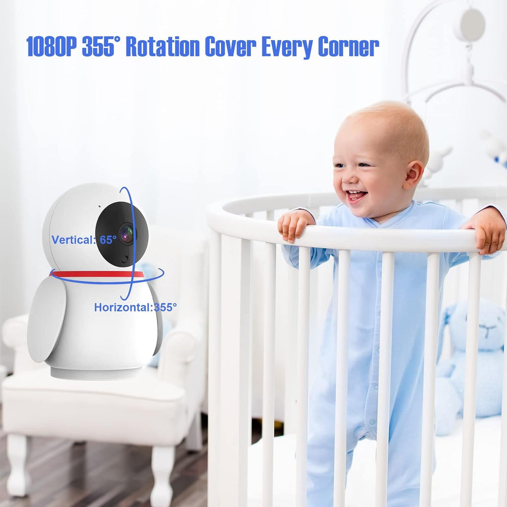 Baby Monitor with Camera and Audio, 5 HD Monitors, No WiFi/App, Night Vision, Sound and Temperature Detection, Twist Mount L239