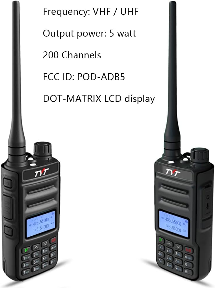 TYT TH-UV88 Ham Radio Handheld Two Way Radio Analog Amateur Dual Band VHF UHF Walkie Talkies for Adults Long Range, Rechargeable, 200 Channels, Scanner, LCD Display, DTMF, CTCSS/DCS, Support Chirp Pack of 2 Z590