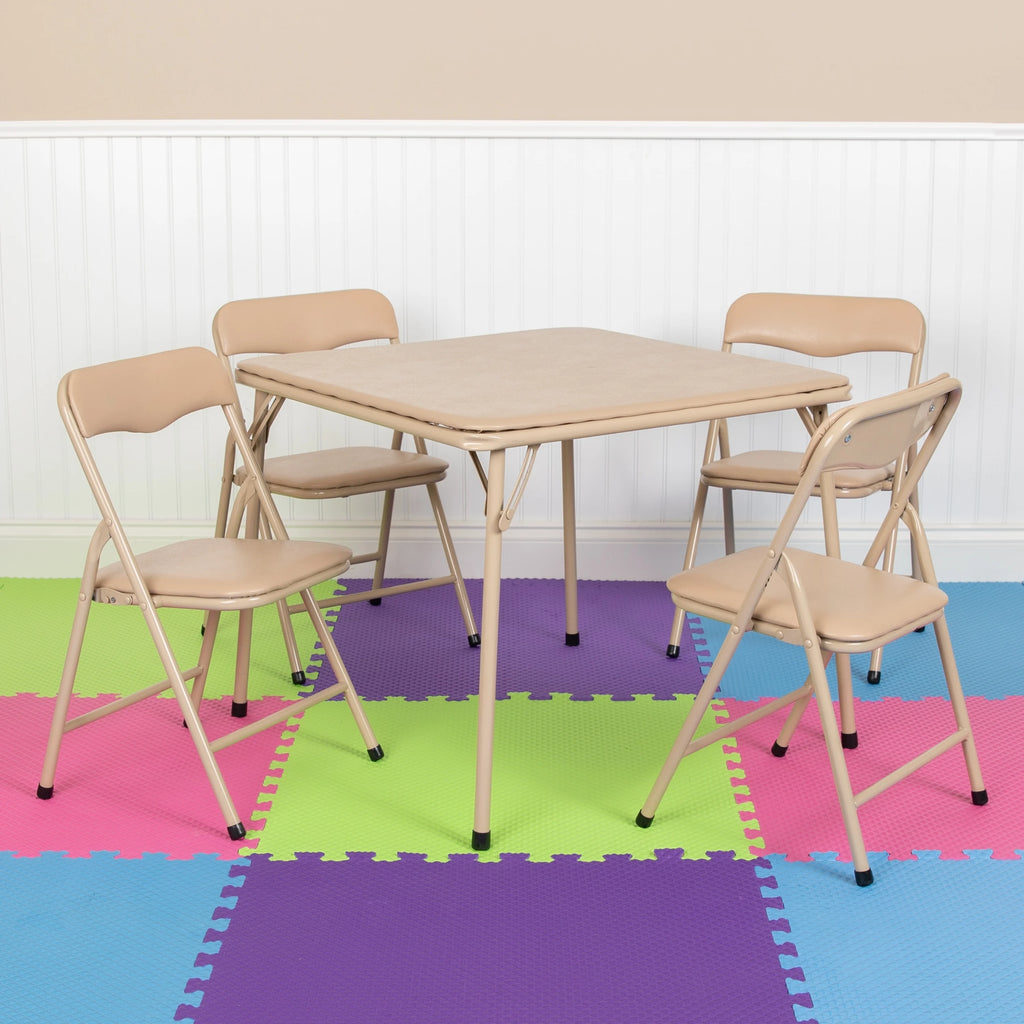 Blue 5-Piece Folding Table and Chair Set K92963