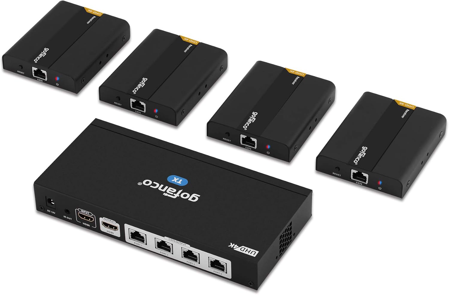 1x4 HDMI 2.0 Extender Splitter 4K 60Hz Over Cat6/Cat7 Ethernet Cable with HDMI Local Loopout P571