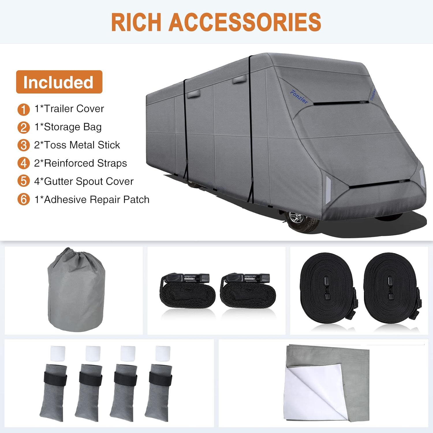 RV Cover for 26’-29’ Motorhome, Anti-UV Rip-Stop G2096