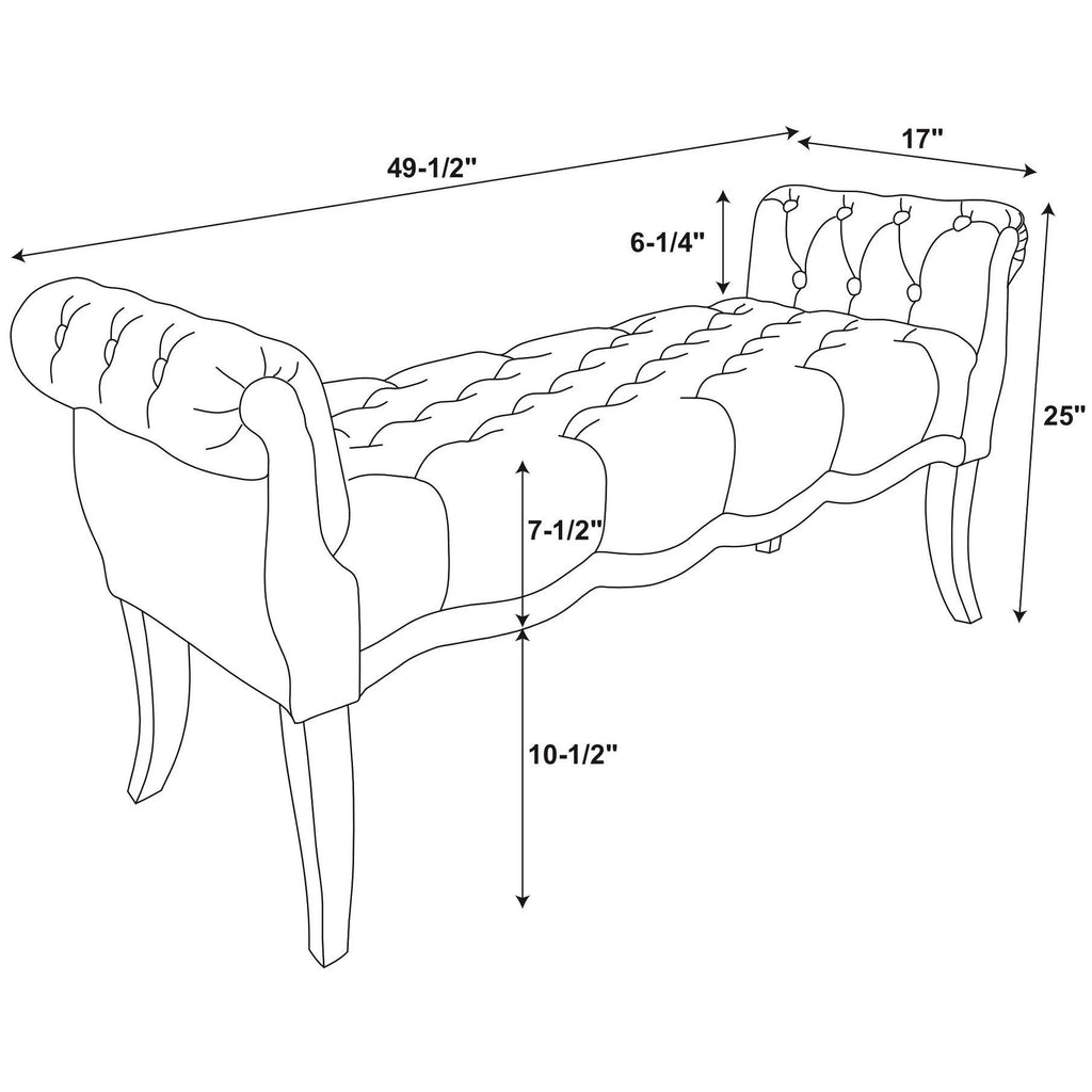 Charcoal Roll Arm Bench V664