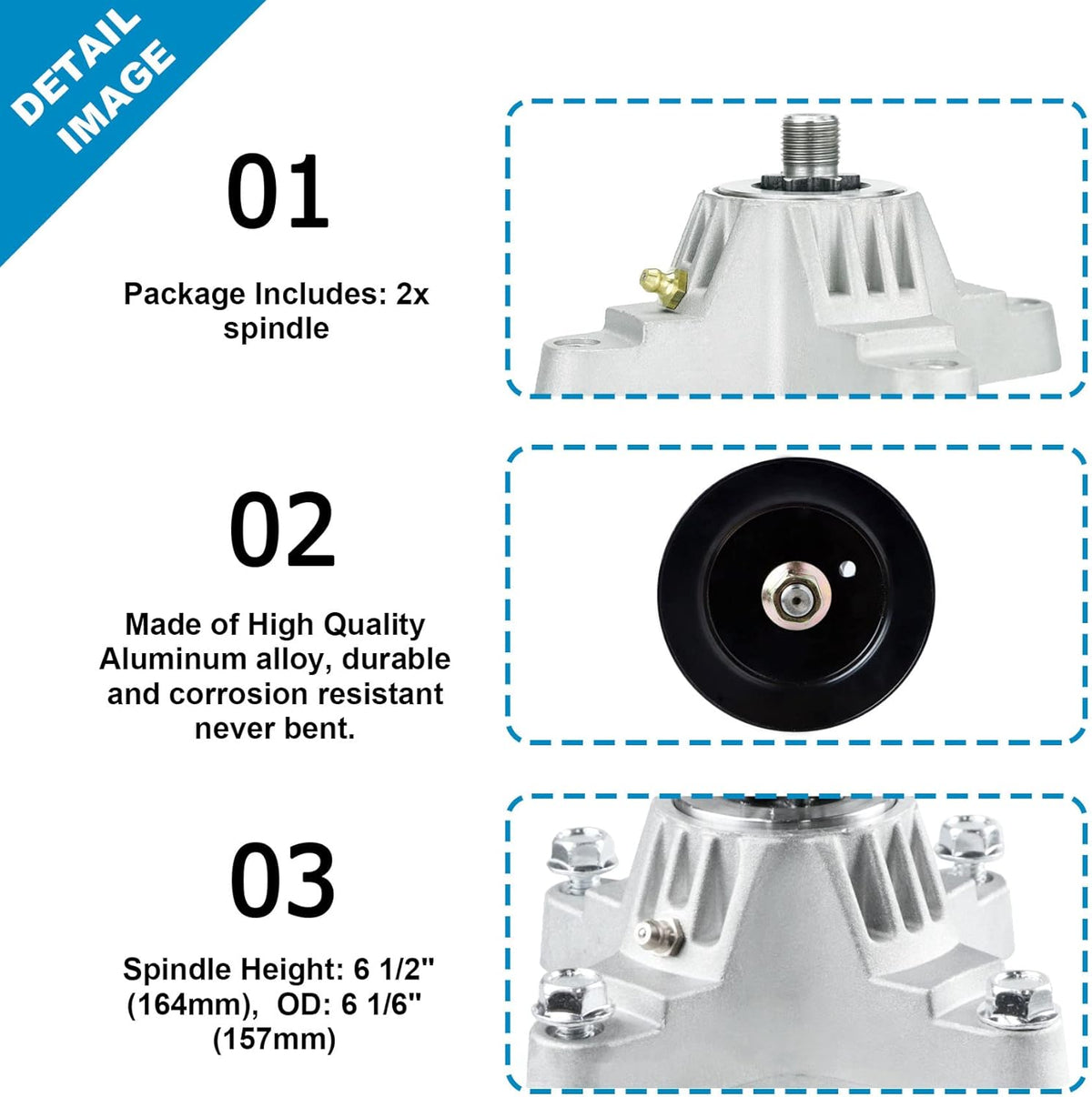 Pack of 2 Spindle Assembly with Pulley for 42 inch Deck Mower S37817