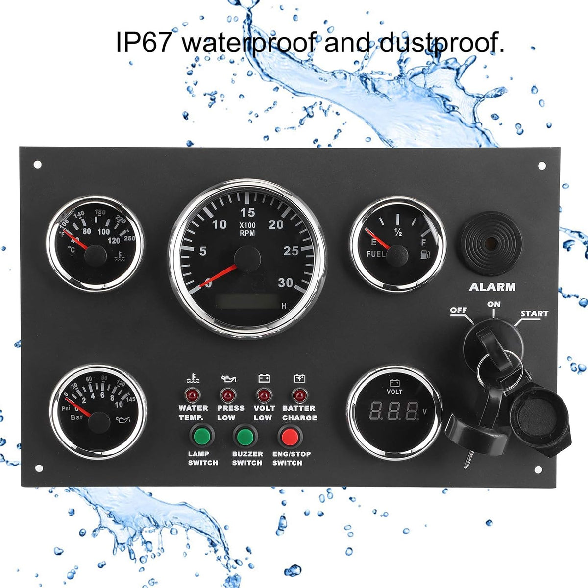 52mm/82mm Waterproof Triple Gauge Kit B210