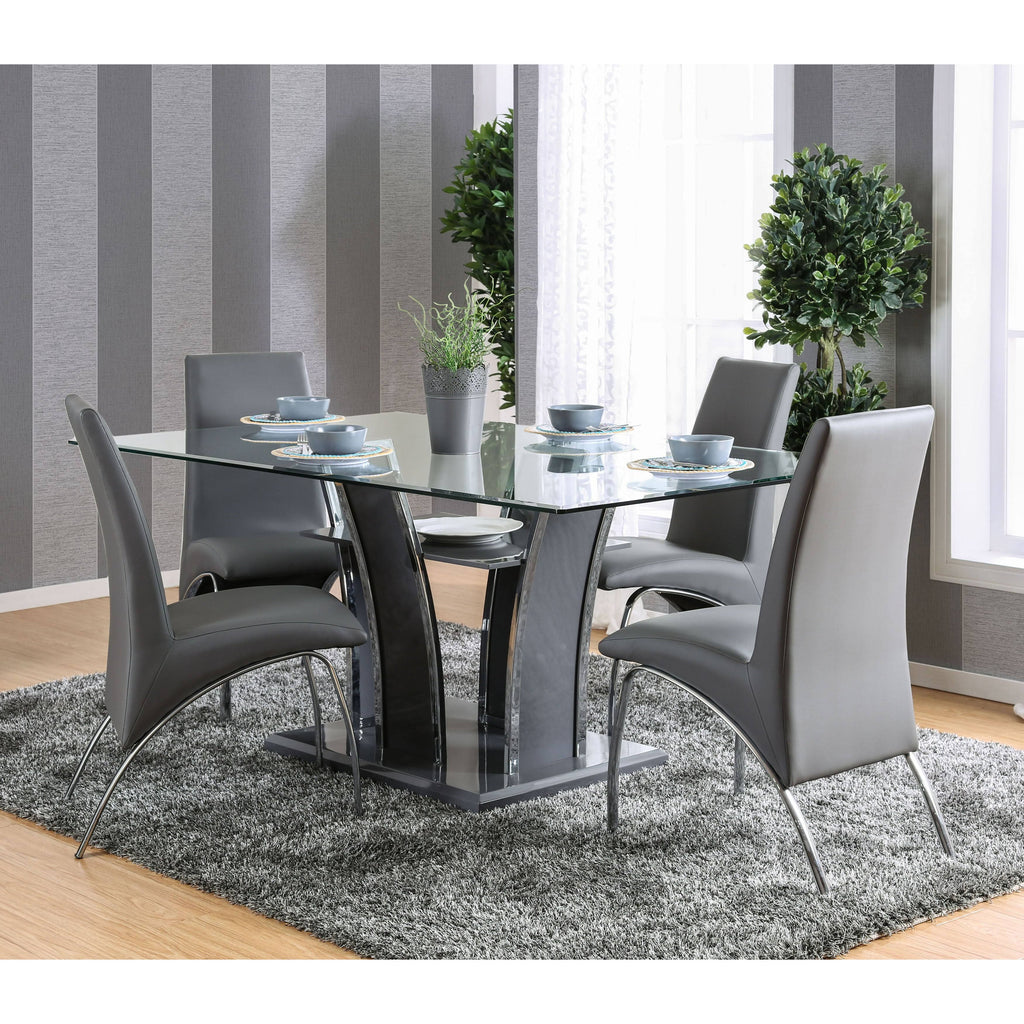 Black Faux Leather Arched Dining Chair (Set of 2) Y341342
