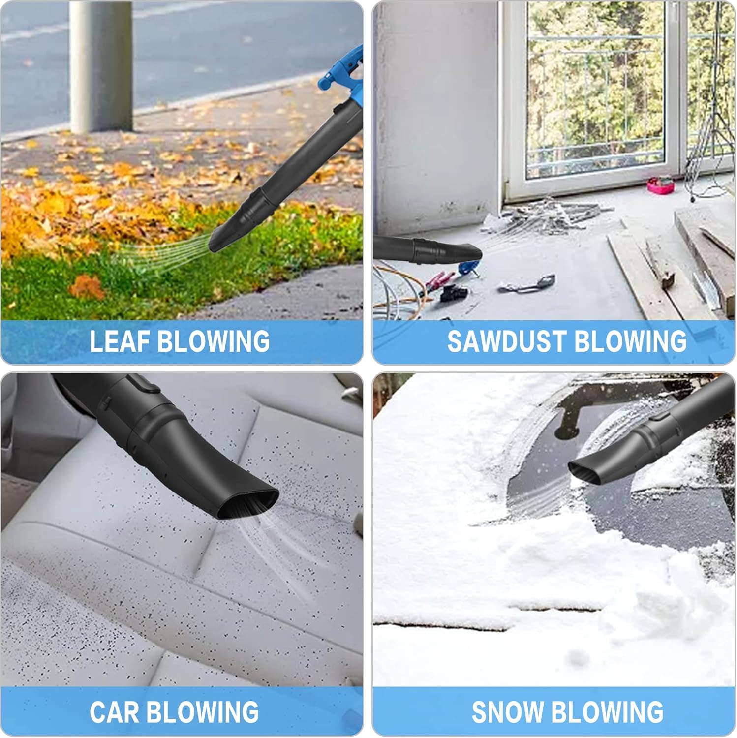 Cordless Leaf Blower with 4.0Ah Battery & Charger, 2 Section Tubes, 6-Speed Dial, Pack of 2 R68139