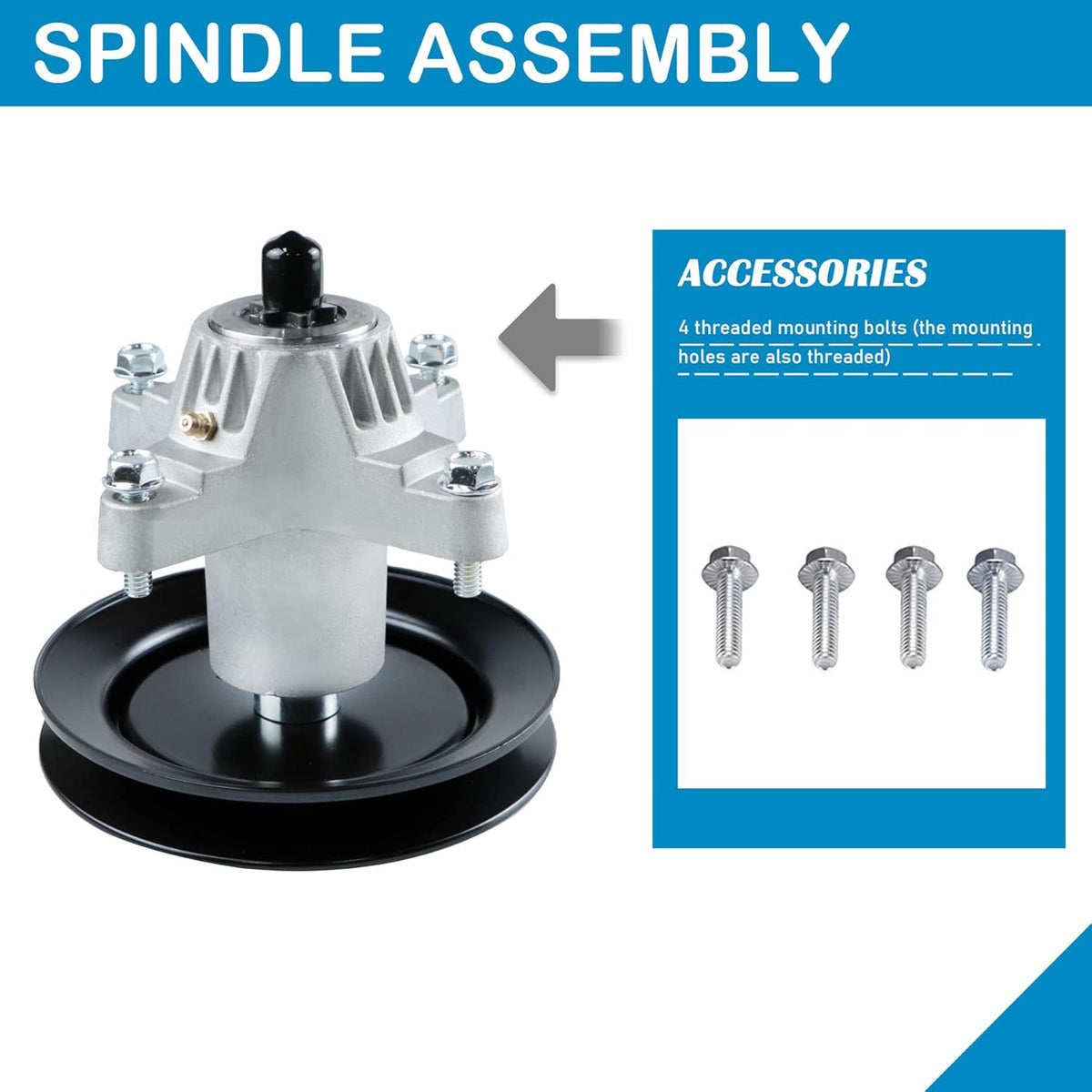 Pack of 2 Spindle Assembly with Pulley for 42 inch Deck Mower S37817
