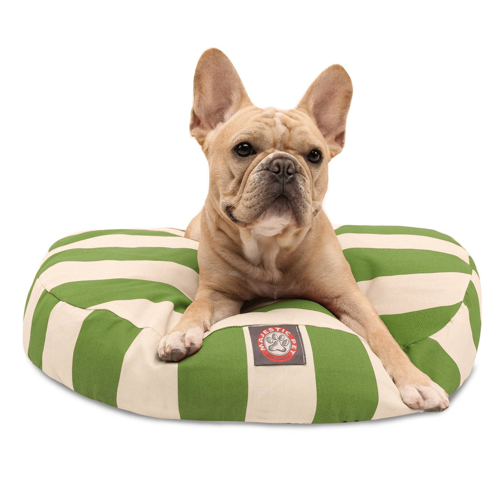 Sage Vertical Stripe Medium Round Pet Bed J156