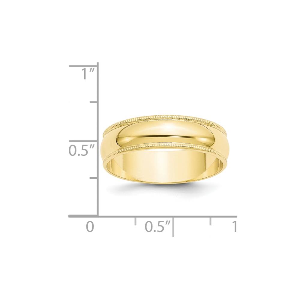 10K Yellow Gold 6mm Half Round Band X166142