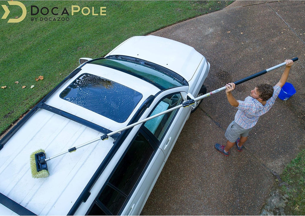 6-24 Foot Car Cleaning Kit with Soft Car Wash Brush, Car Squeegee, Car Wash Mitt, Microfiber Cleaning Head & Extension Pole Q543