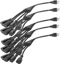 Black 3 Pack 12 ft 4 Way Power Splitter with 3 Pronged Outlet A86161