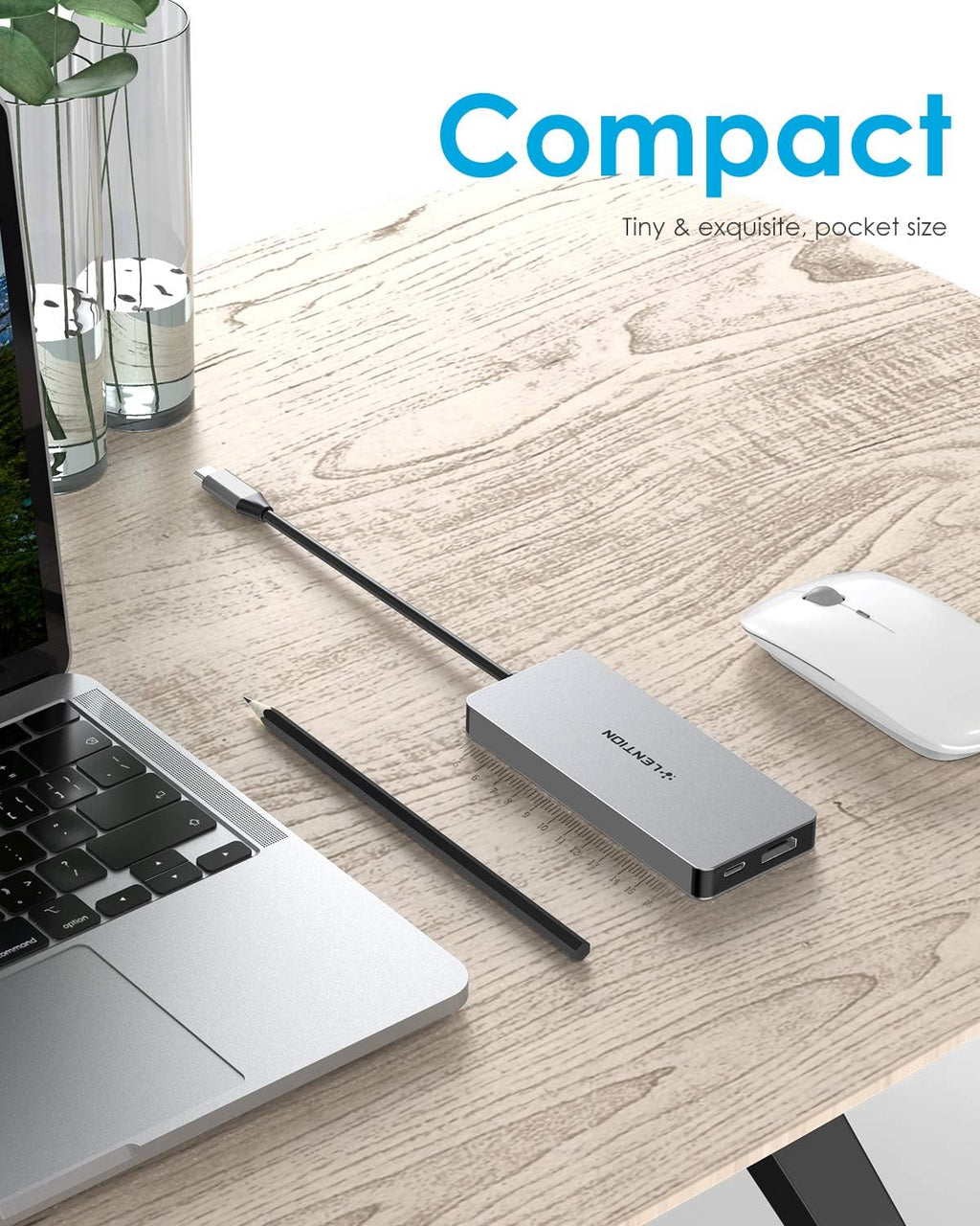 USB C Dual HDMI Hub with 4X USB 3.0, 2X 4K HDMI and 100W Type C Charging Adapter, Space Gray, Pack of 2 L802