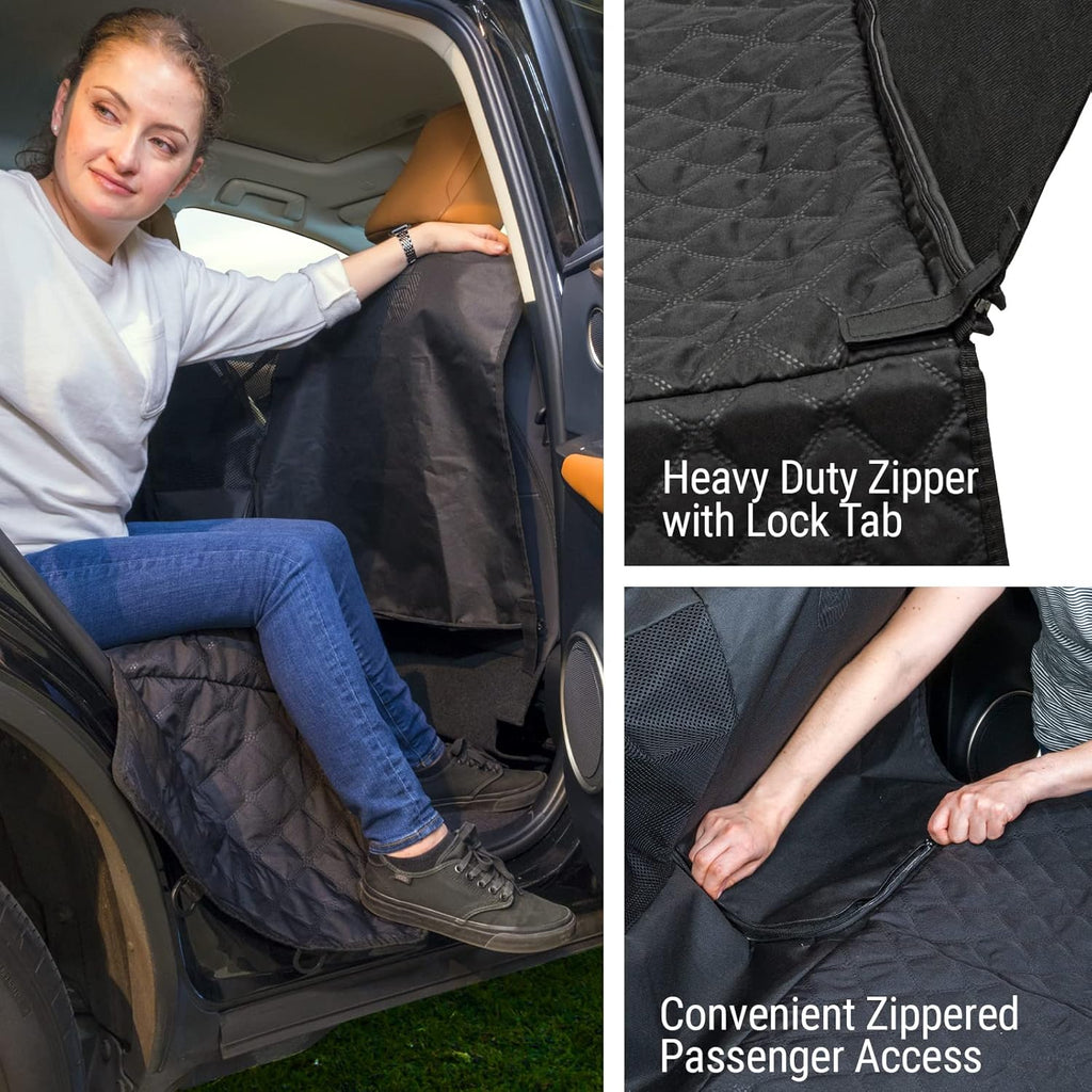 Heavy Duty Dog Hammock Bench Seat Cover with See-Thru Mesh Window G1112