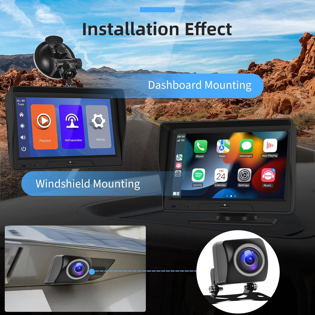 Wireless CarPlay Android Auto Portable Car Stereo with 7 HD Touchscreen J5399